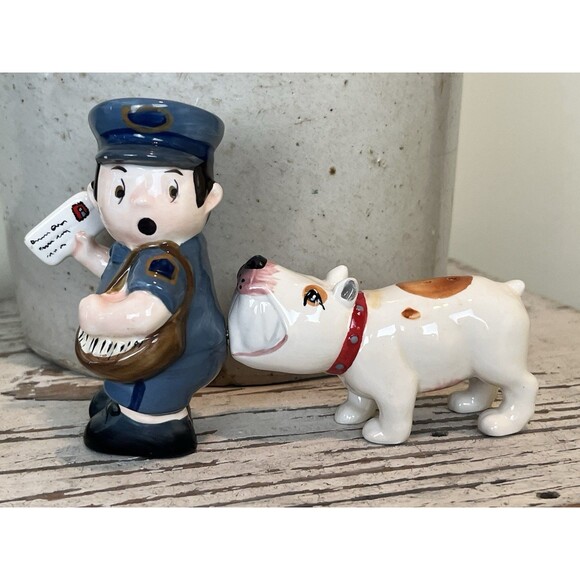 Other - 2007 Westland "Mwah!" Magnetic Mailman and Dog Salt and Pepper Shakers